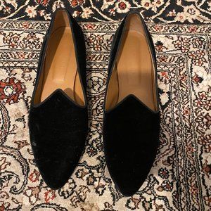 LE MONDE BERYL Black Venetian Velvet Slipper Shoes